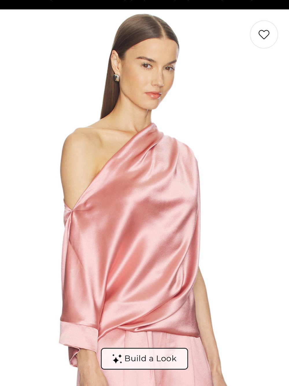 Generation Love Pink 100 % SILK  Top with One-Shoulder Detail